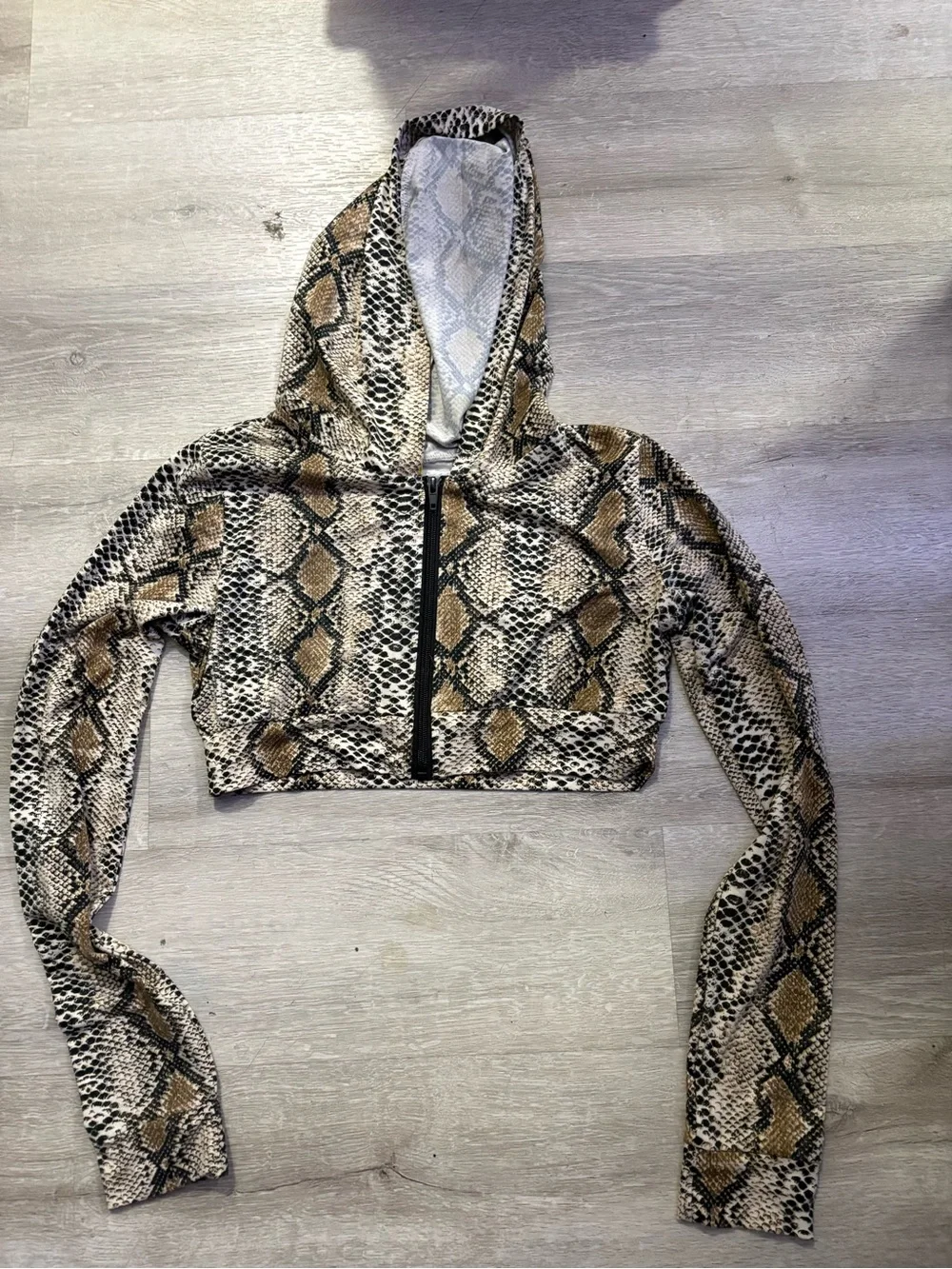 Daisy Animal-Print Bomber Jacket in Brown and Black